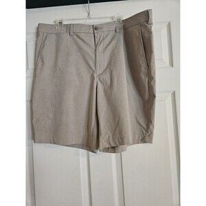 Grand Slam Performance Men's Golf Shorts Beige Tan Khaki Size 42  Flat Front
